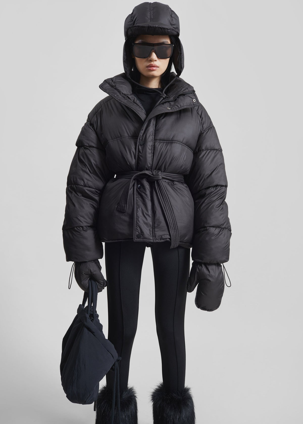 Moena Puffer Jacket & Accessories Set - Black – view 4 of 10