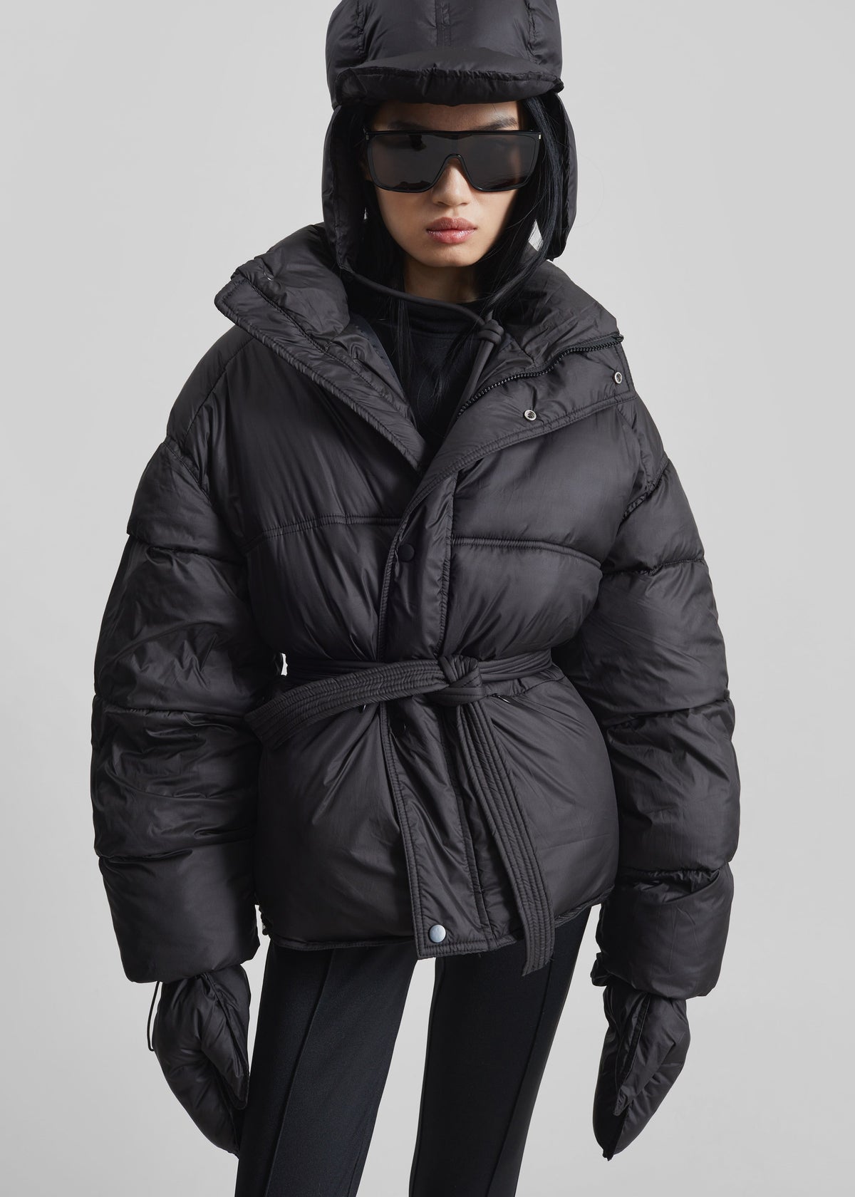 Moena Puffer Jacket & Accessories Set - Black – view 1 of 10