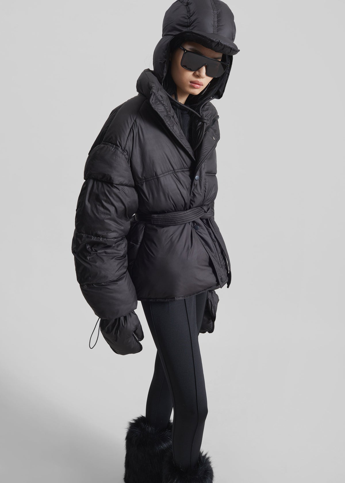 Moena Puffer Jacket & Accessories Set - Black – view 7 of 10