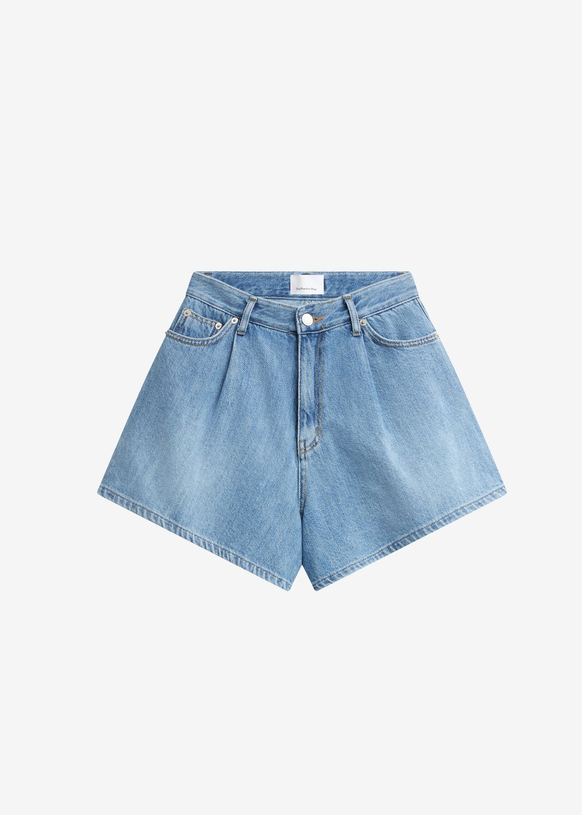 Mojave Pleated Denim Shorts - Medium Wash – view 8 of 8