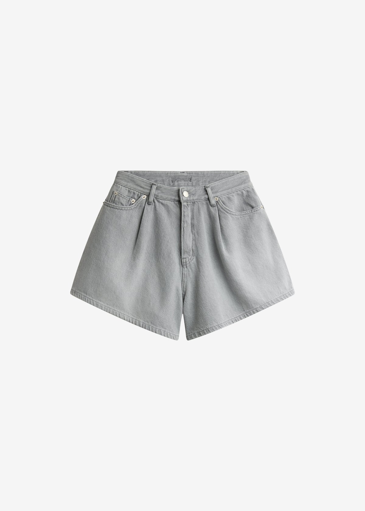 Mojave Pleated Denim Shorts - Grey Wash – view 8 of 8