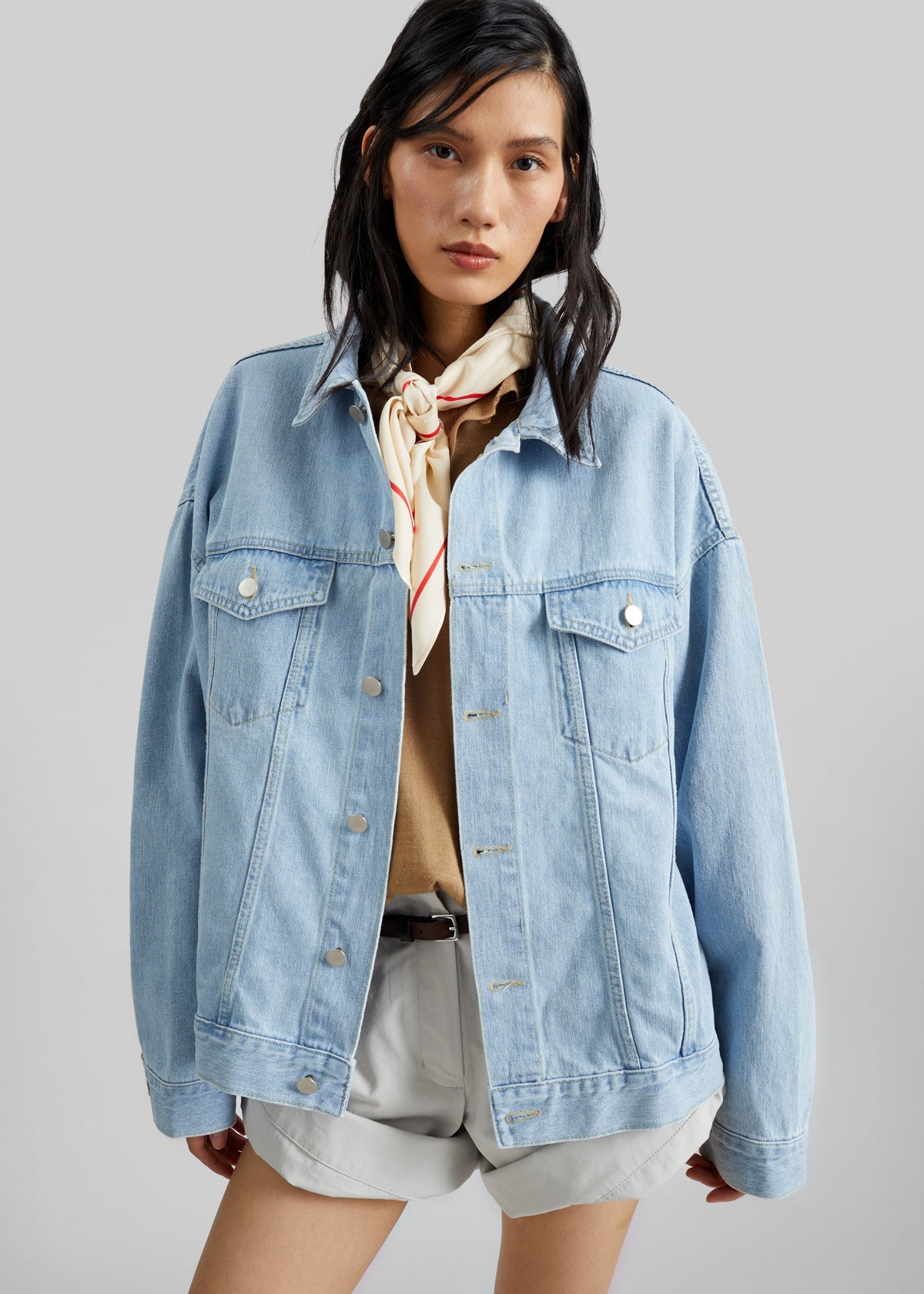 Montauk Oversized Denim Jacket - Light Wash – view 4 of 6