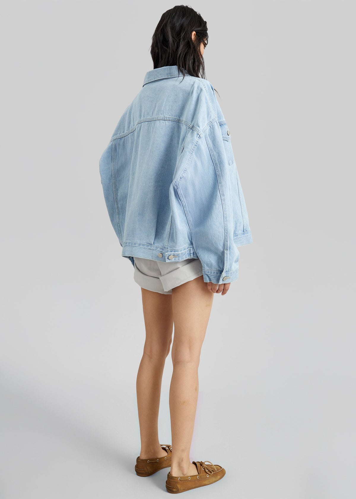 Montauk Oversized Denim Jacket - Light Wash – view 5 of 6