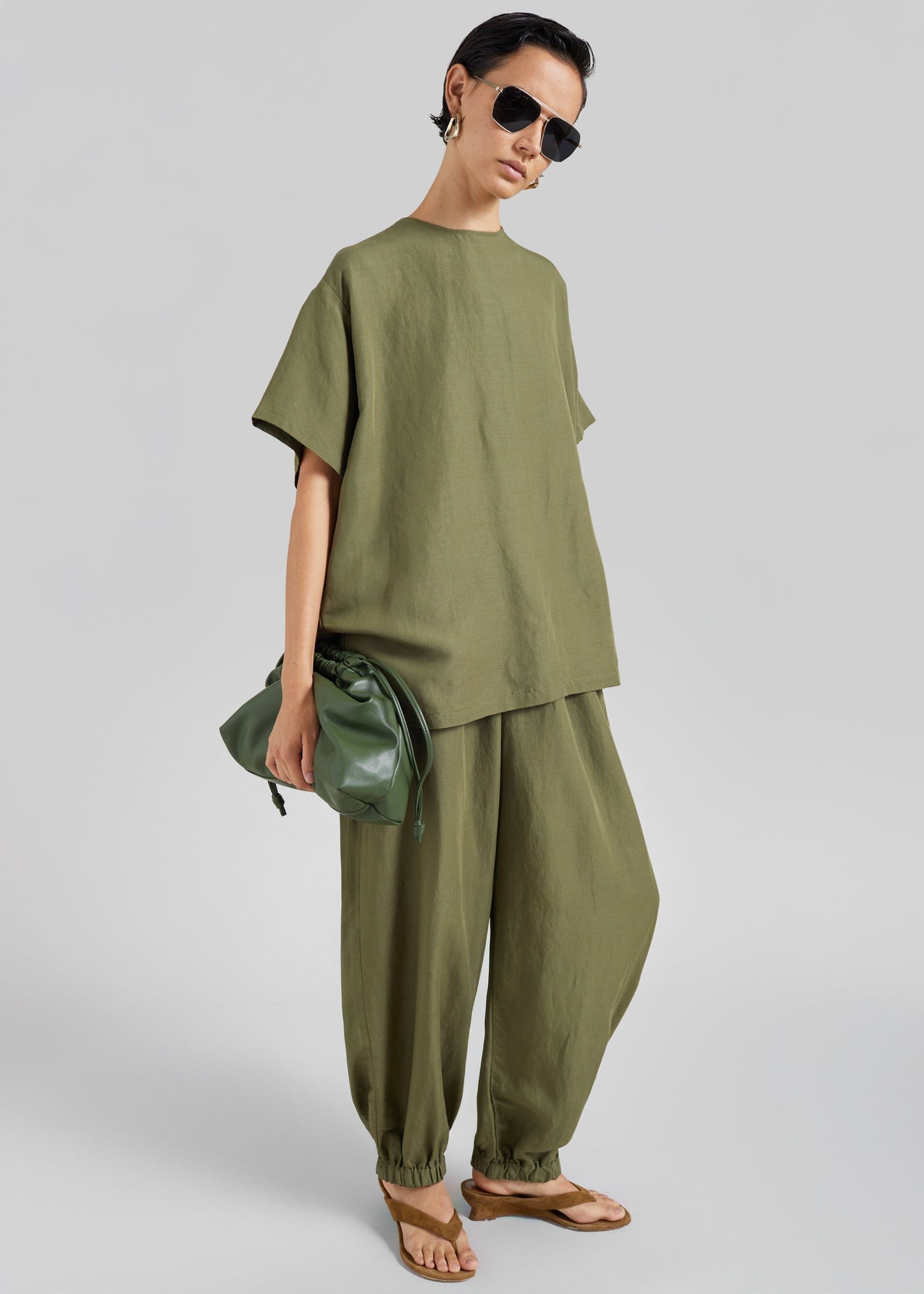Morat Linen Balloon Pants - Olive – view 4 of 8