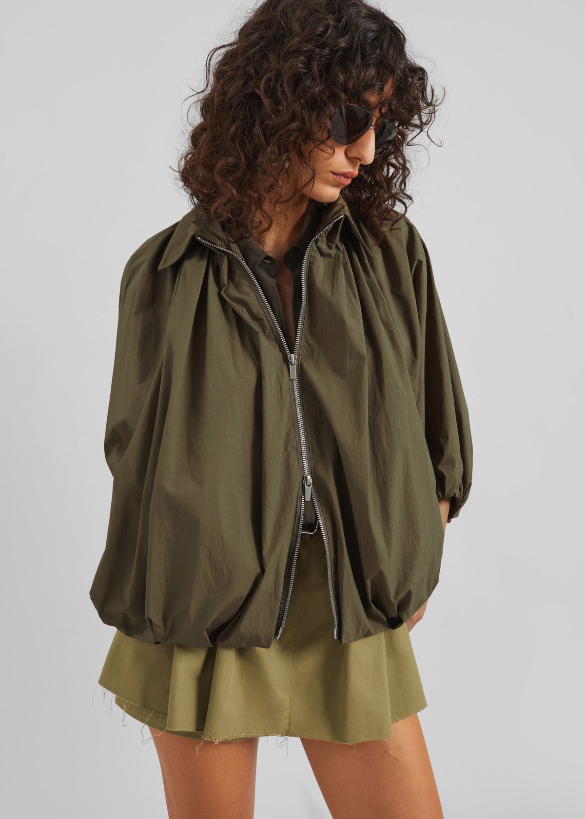 Murray Batwing Sleeve Balloon Jacket - Olive Brown – view 9 of 11