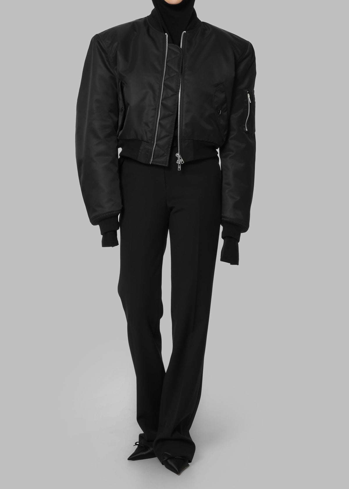 Mati Cropped Padded Bomber - Black – view 2 of 12