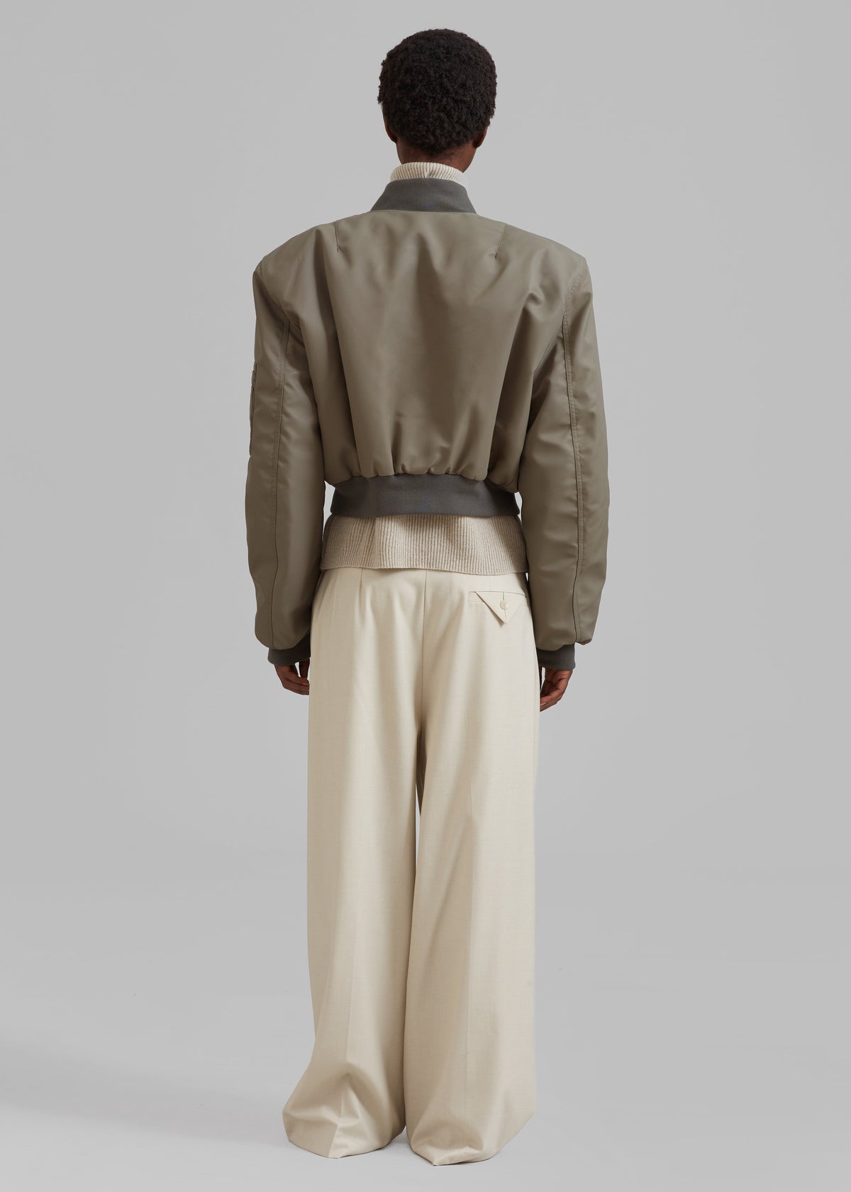 Mati Cropped Padded Bomber - Olive – view 9 of 10