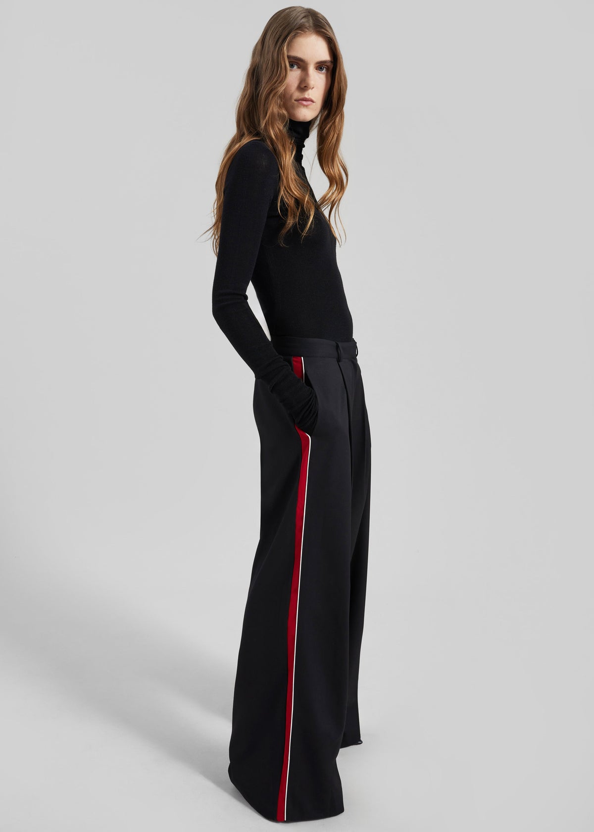 Nairn Contrast Stripe Pants - Black – view 1 of 8