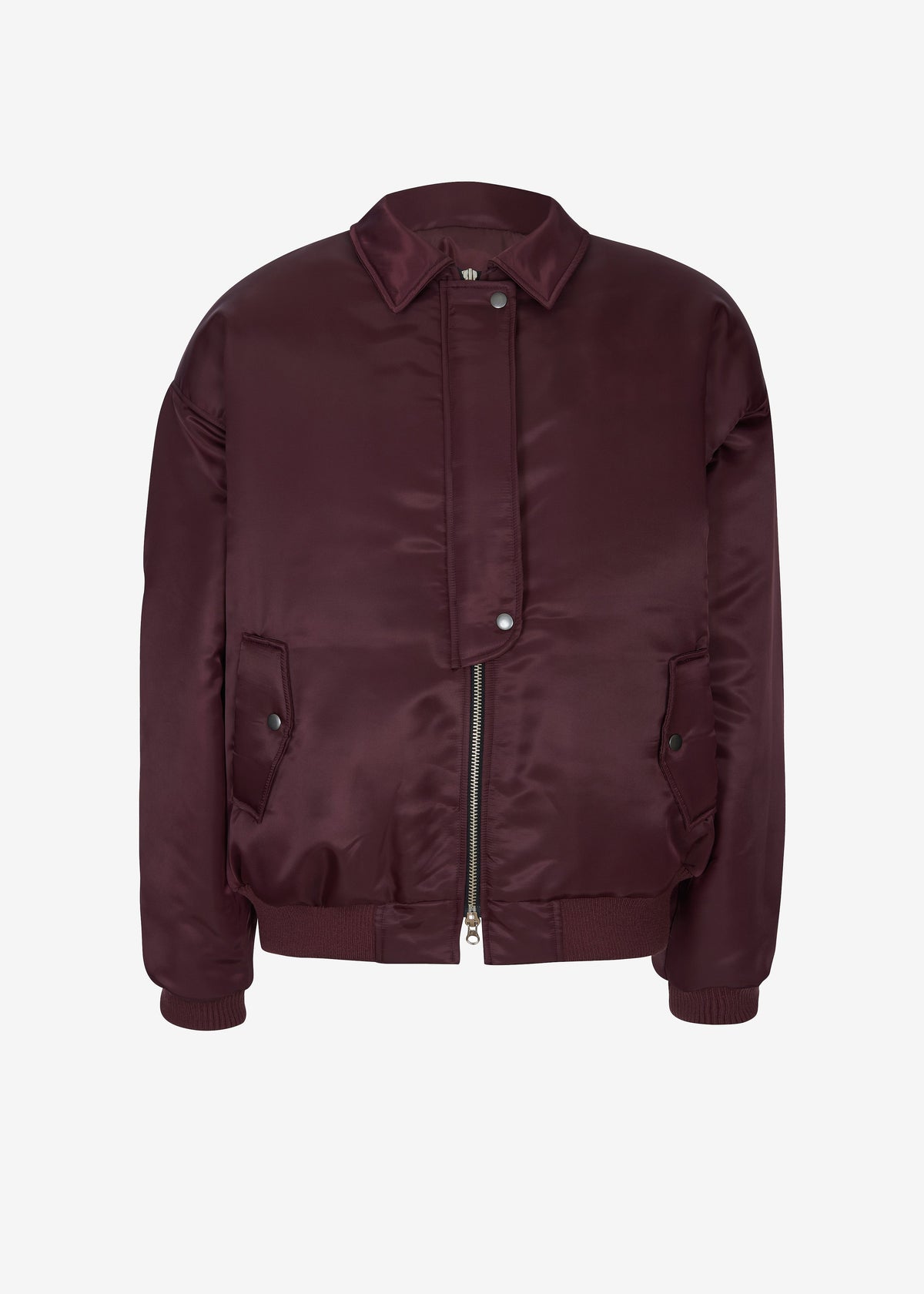 Nalden Padded Bomber Jacket - Burgundy – view 8 of 8