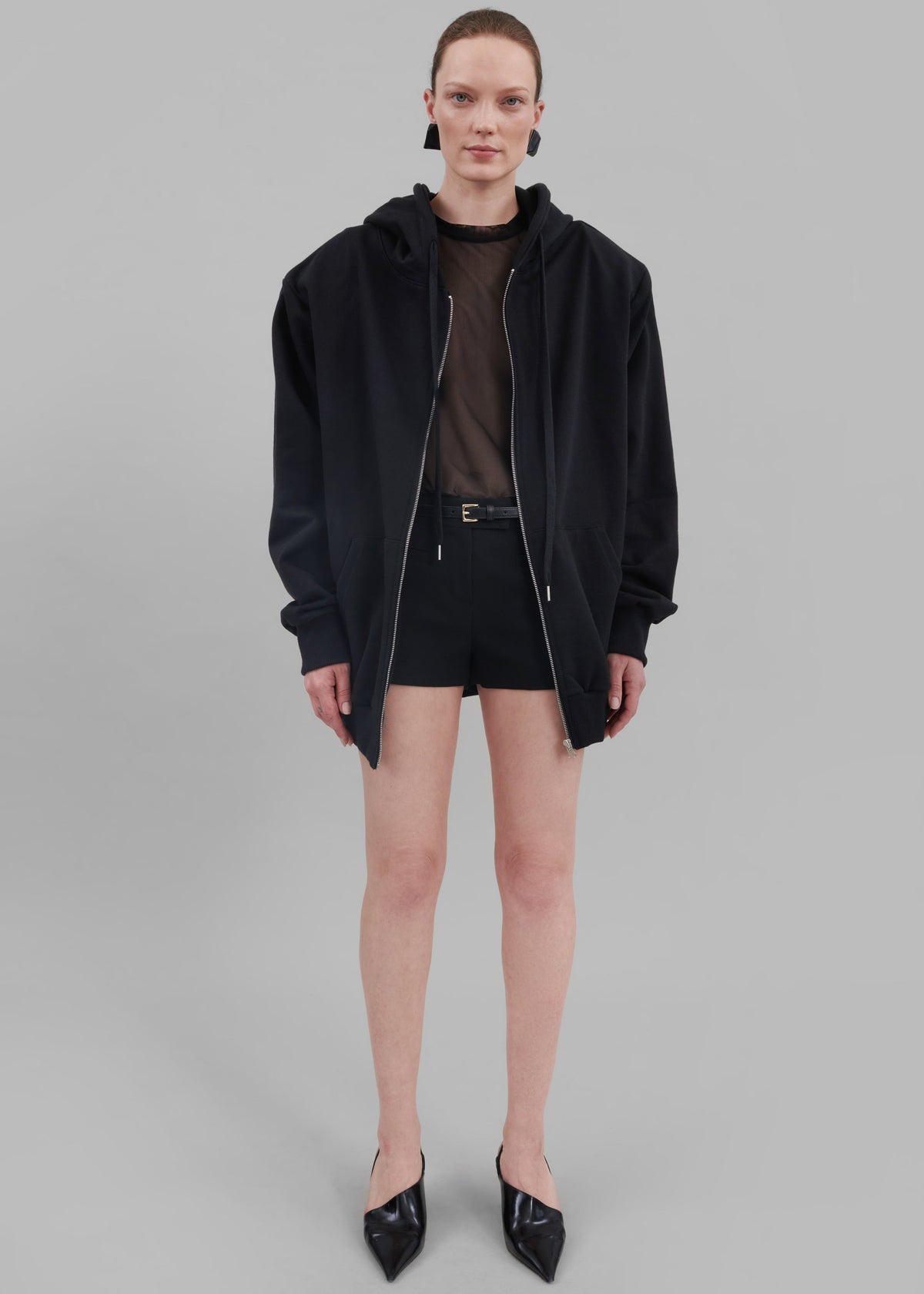 Nami Zip Up Hoodie - Black – view 3 of 9