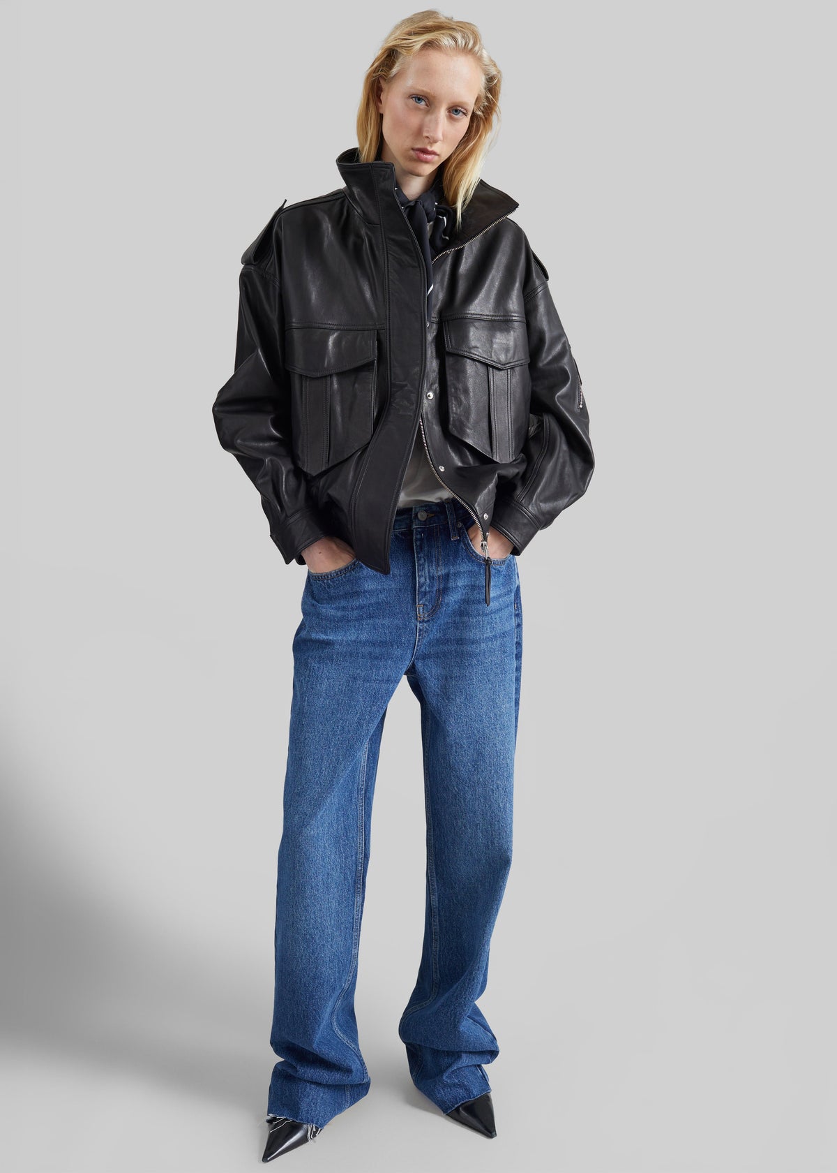 Napa Leather Hooded Jacket - Black – view 6 of 11