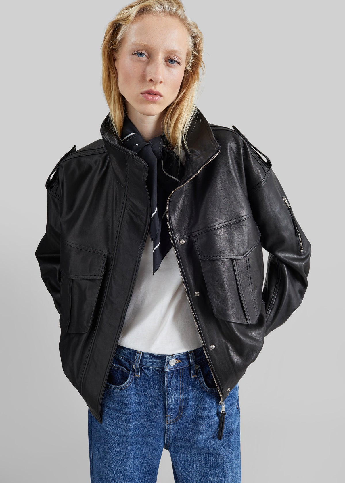 Napa Leather Hooded Jacket - Black – view 9 of 11