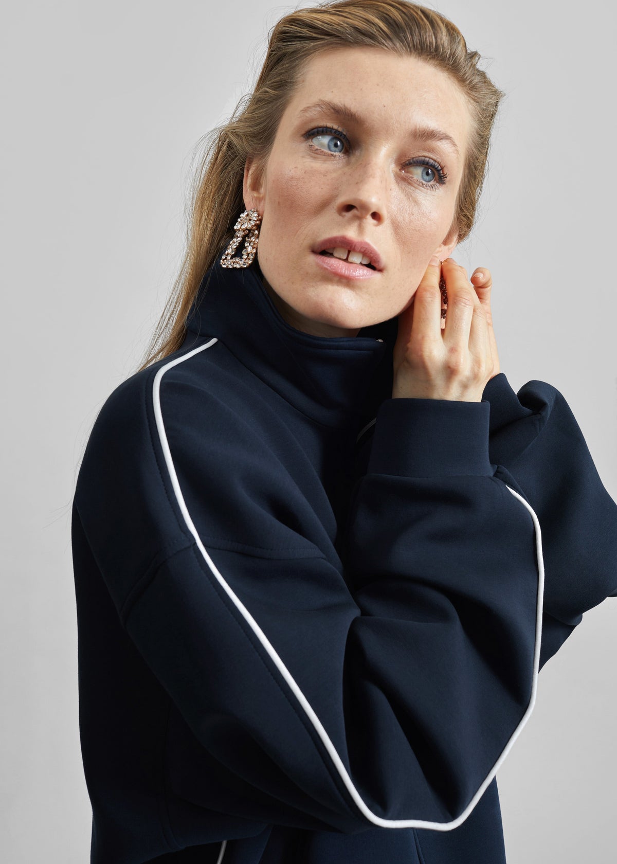 Nayen Zip-Up Jacket - Navy – view 1 of 13