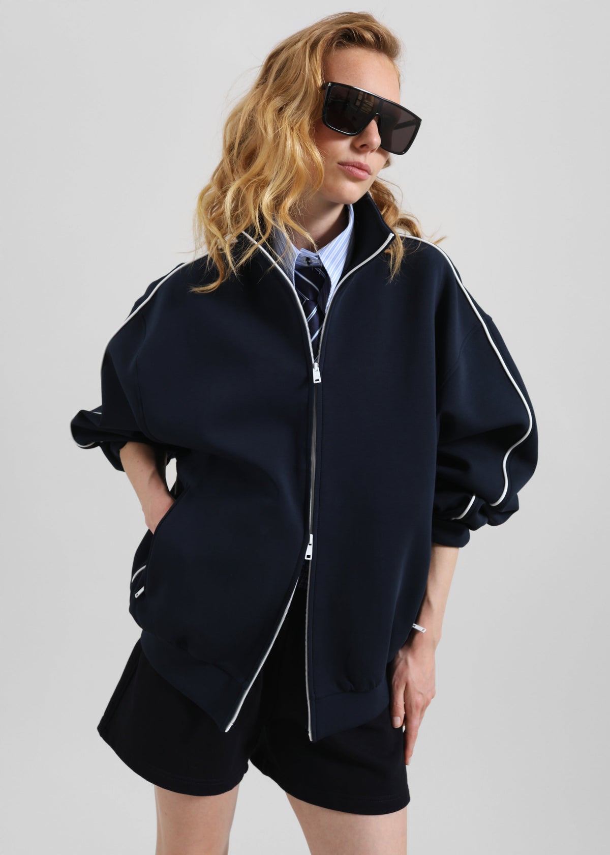 Nayen Zip-Up Jacket - Navy – view 9 of 13