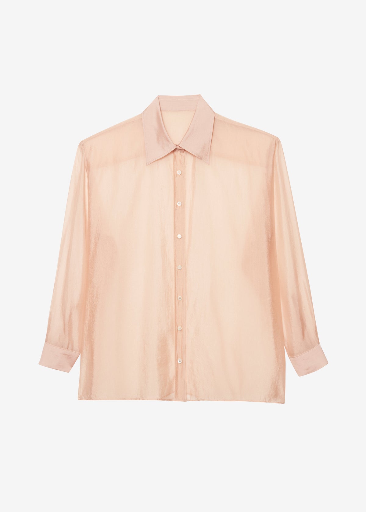 Nel Sheer Button Up Shirt - Pink – view 9 of 9