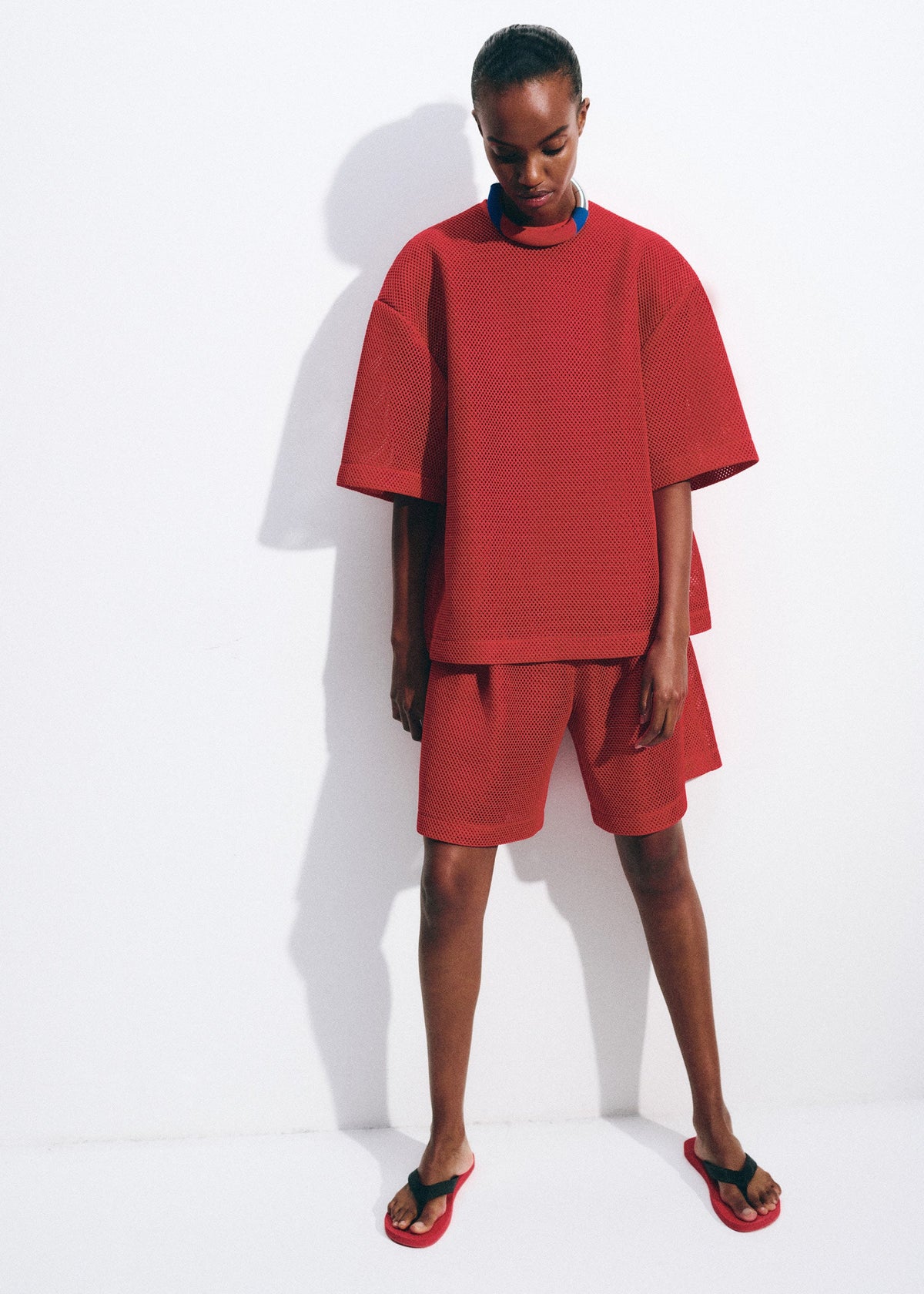 Nela Mesh Boxy T-Shirt - Red – view 7 of 13