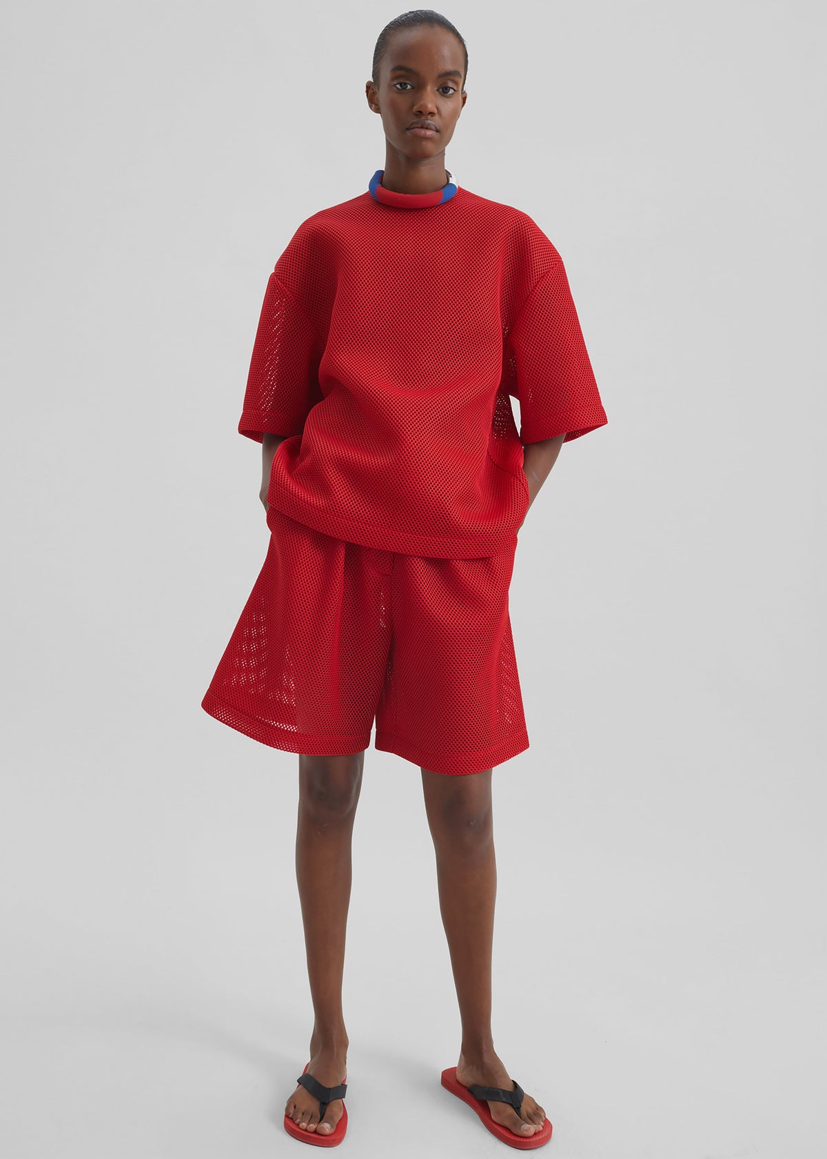 Nela Mesh Boxy T-Shirt - Red – view 3 of 13