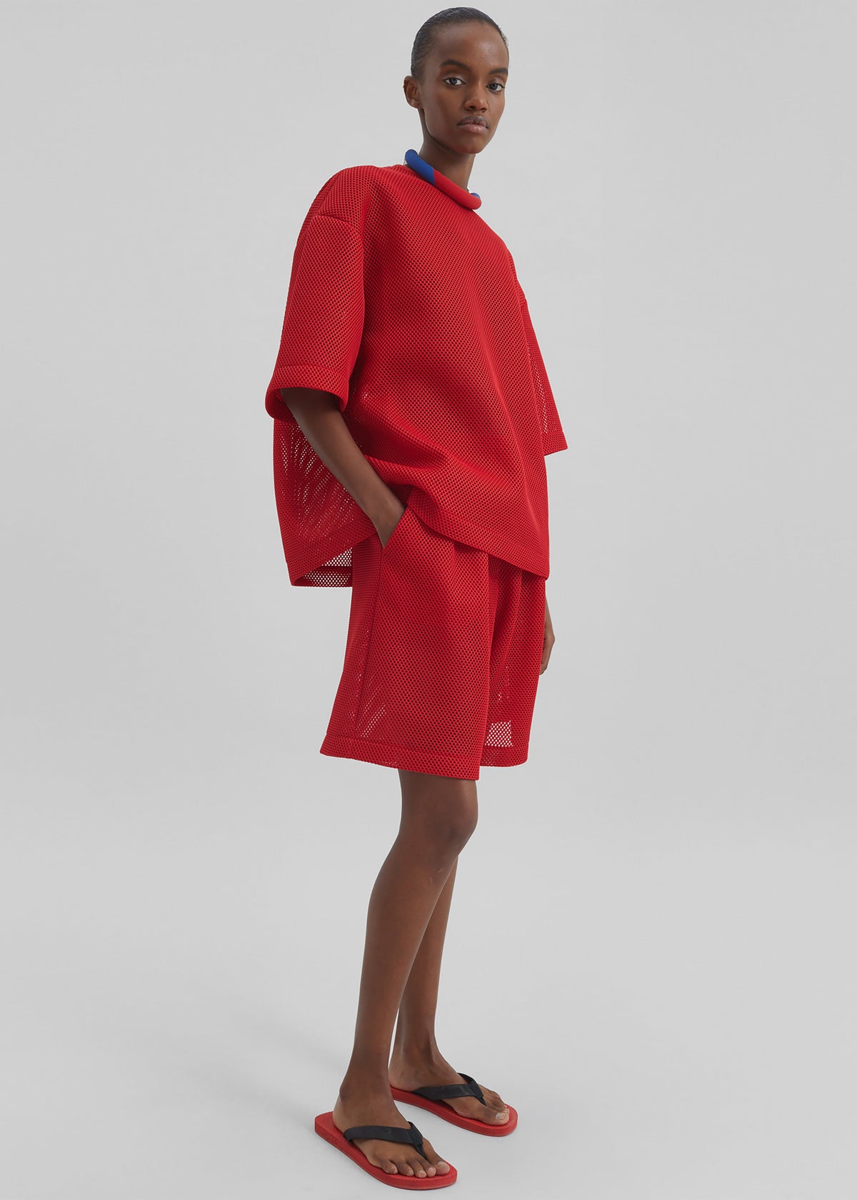 Nela Mesh Boxy T-Shirt - Red – view 5 of 13