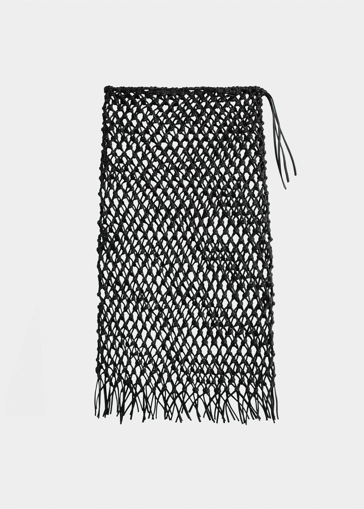 Nelaya Leather Macrame Skirt - Black – view 9 of 9