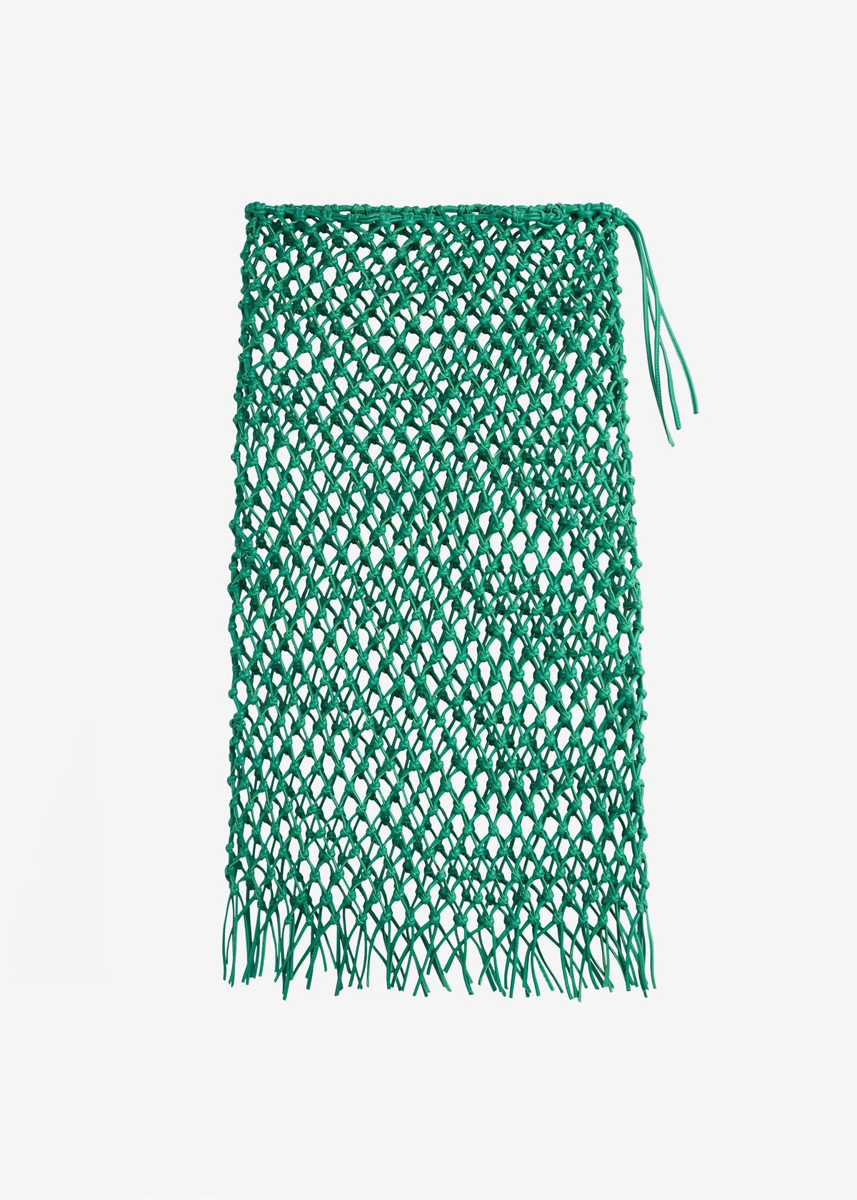 Nelaya Leather Macrame Skirt - Emerald – view 10 of 10