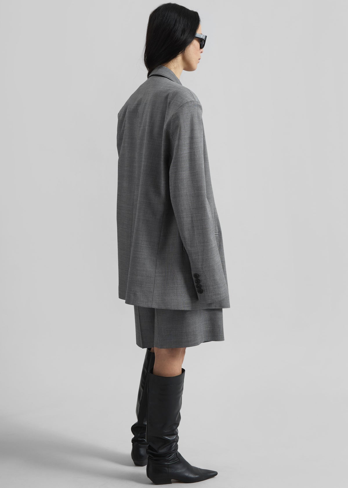 Newark Double Breasted Blazer - Grey Melange – view 6 of 7