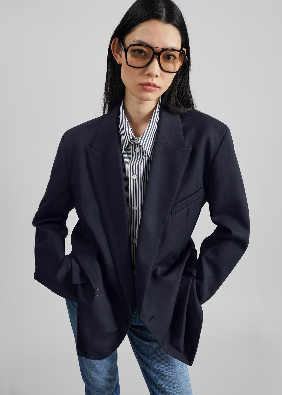 Newark Double Breasted Blazer - Navy – view 1 of 10