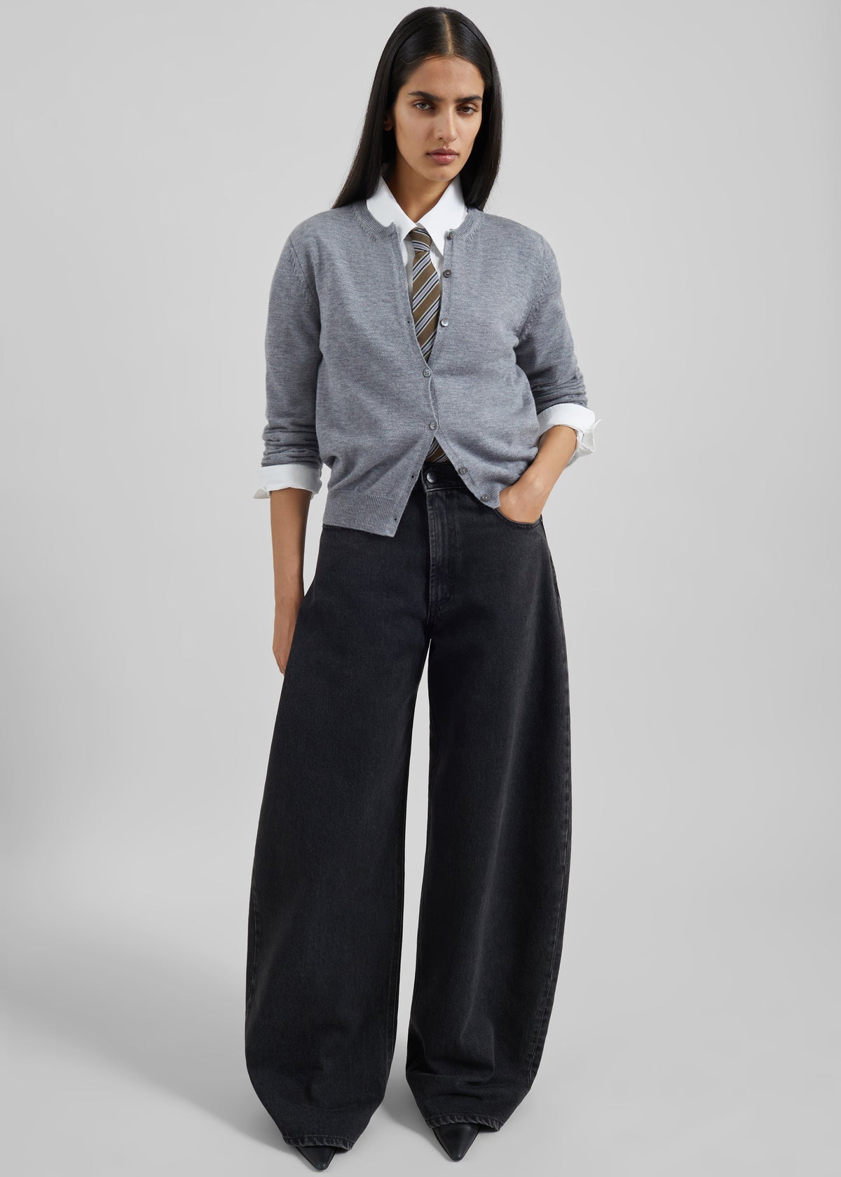 Nick Barrel Leg Jeans - Black Wash – view 1 of 6