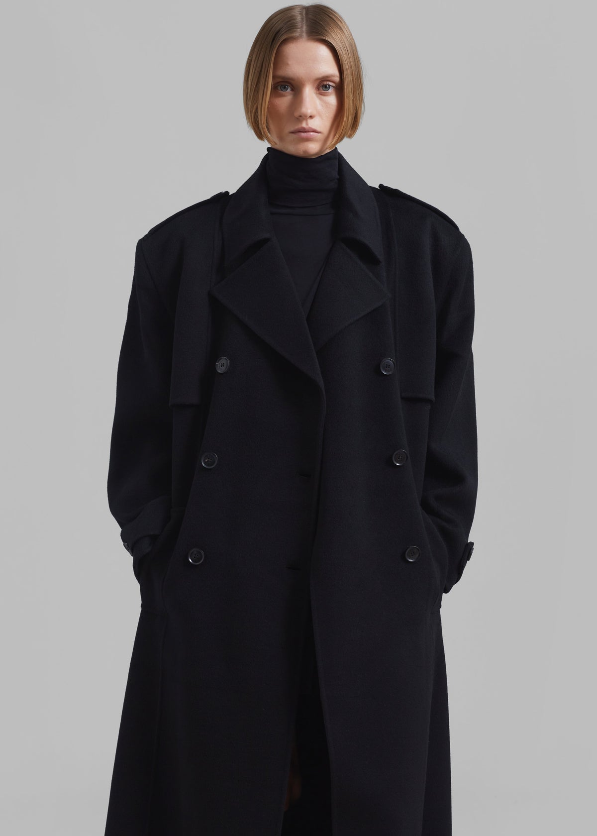 Nikola Padded Trench Coat - Black – view 7 of 10