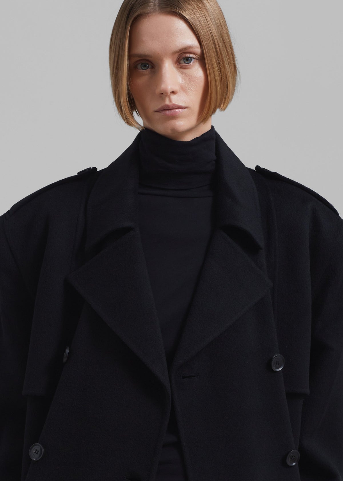 Nikola Padded Trench Coat - Black – view 8 of 10
