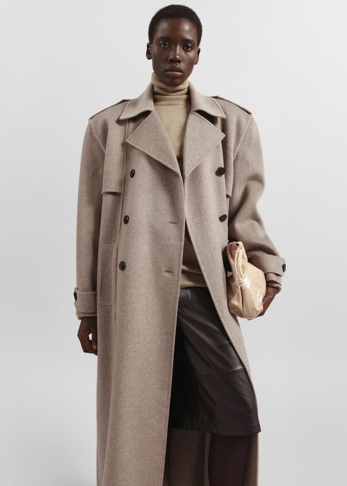 Nikola Padded Trench Coat - Taupe Melange – view 5 of 7