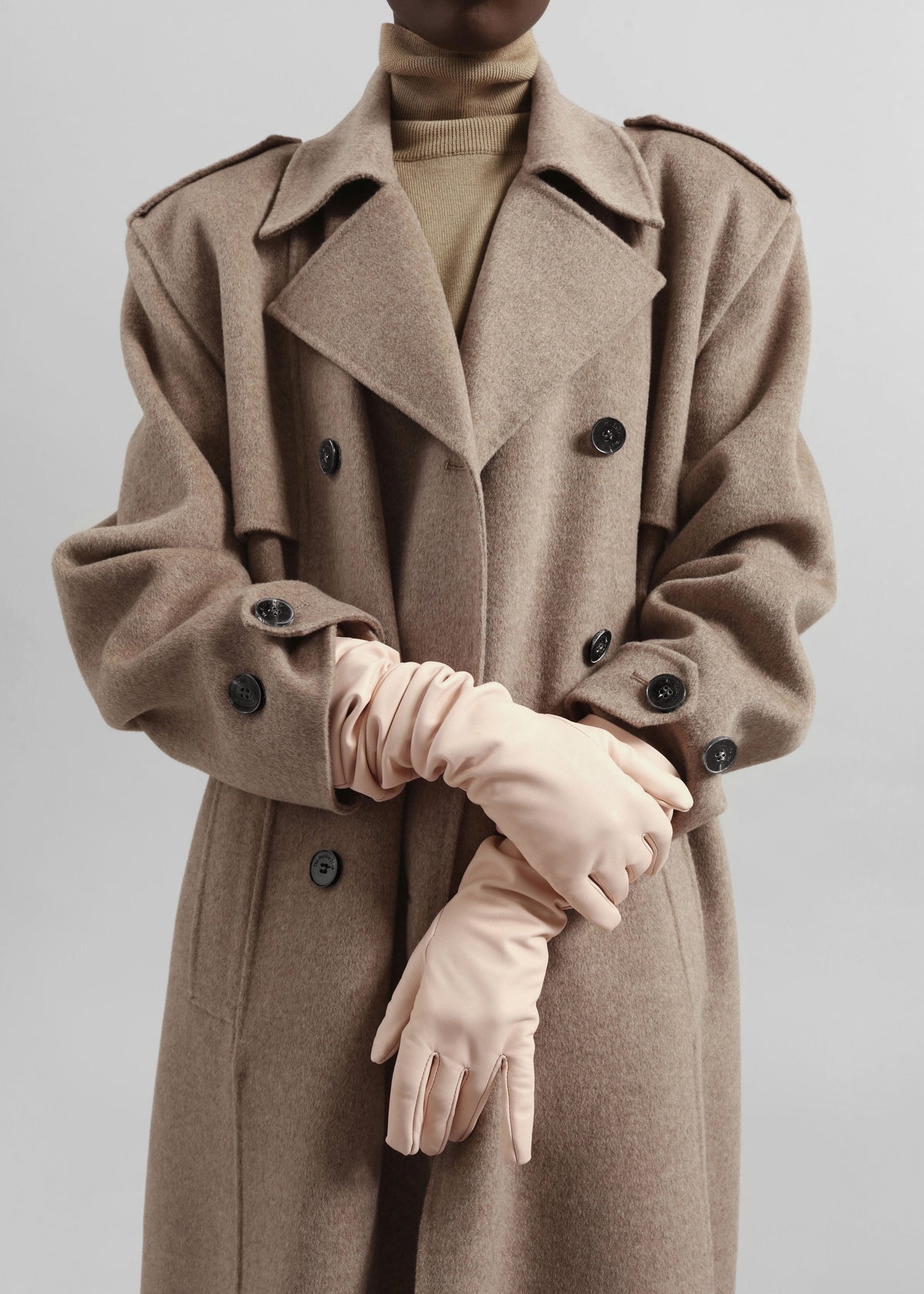 Nikola Padded Trench Coat - Taupe Melange – view 2 of 7