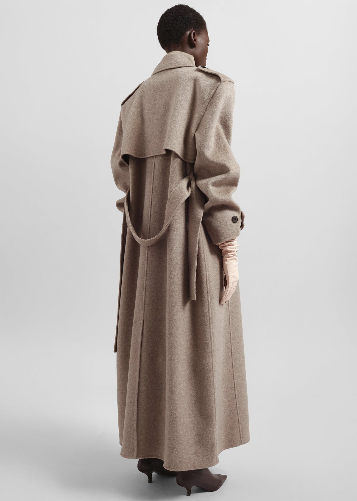 Nikola Padded Trench Coat - Taupe Melange – view 6 of 7