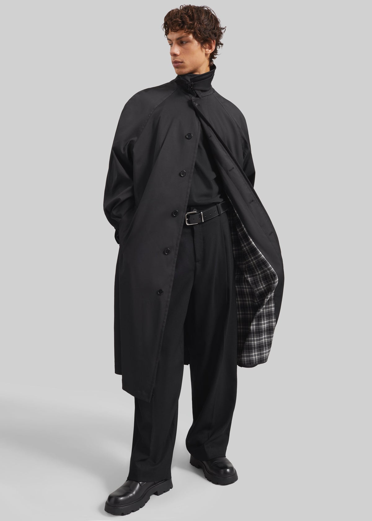 Nils Raglan Sleeve Trench Coat - Black – view 1 of 9