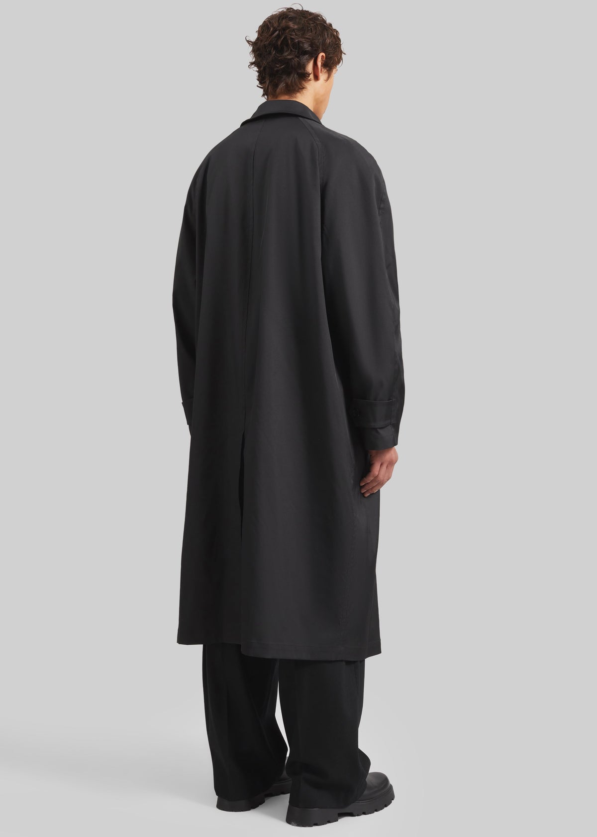 Nils Raglan Sleeve Trench Coat - Black – view 8 of 9