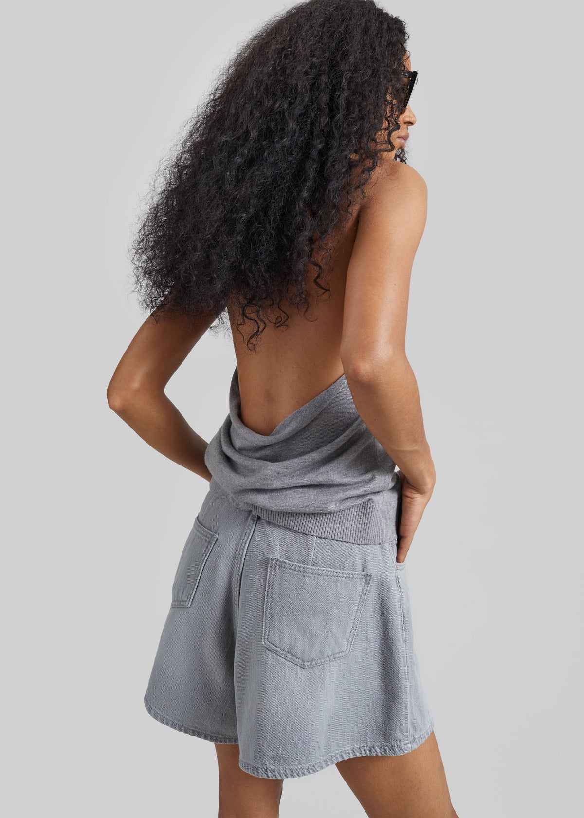 Nimi Knit Halter Top - Grey – view 3 of 7