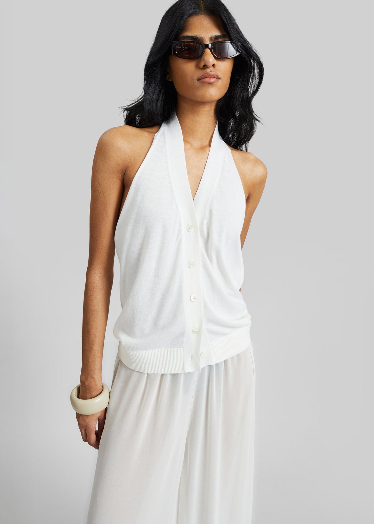 Nimi Knit Halter Top - White – view 1 of 9