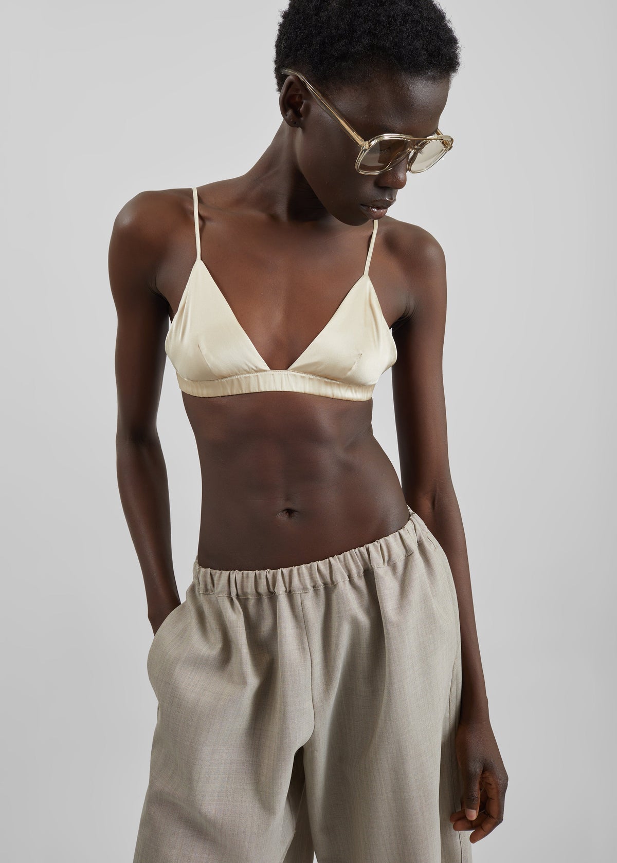 Nina Silk Bralette - Champagne – view 2 of 7