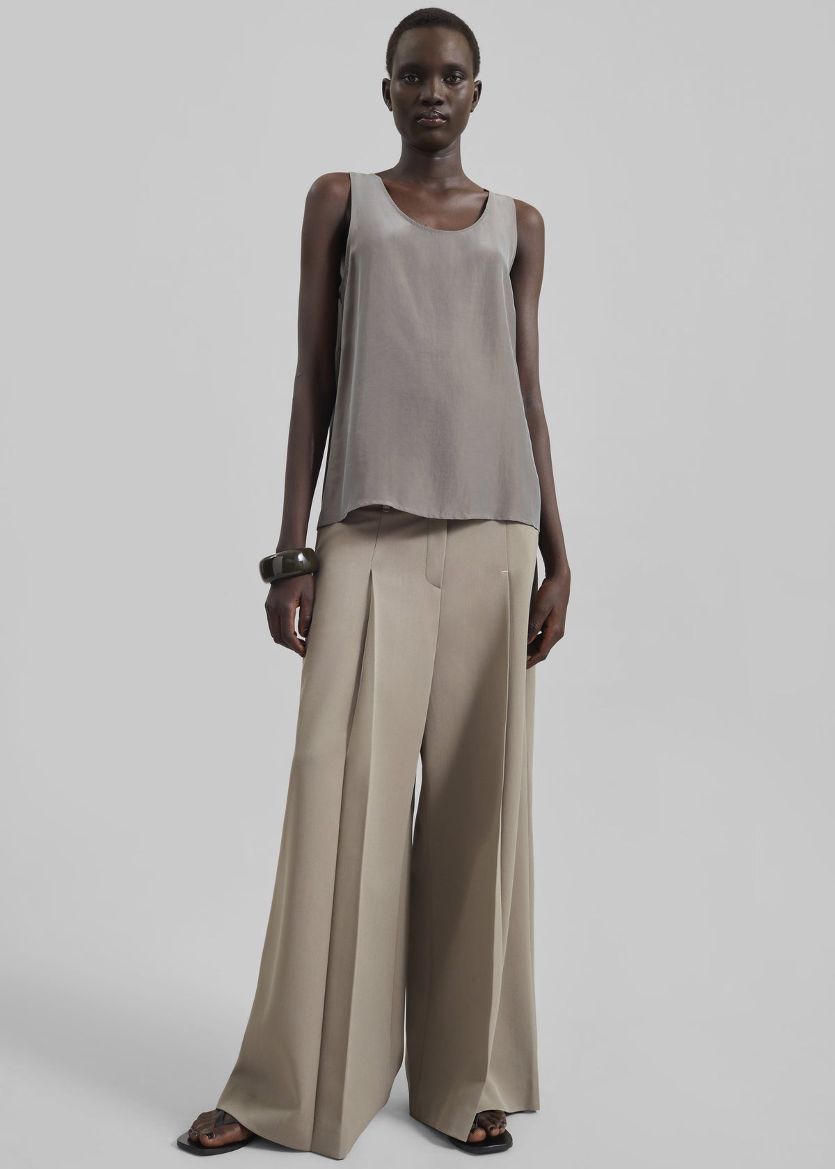 Nivee Lustrous Boxy Tank - Dark Taupe – view 5 of 10