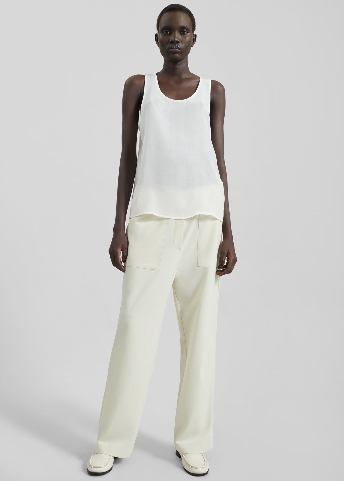 Nivee Lustrous Boxy Tank - Ivory – view 3 of 8