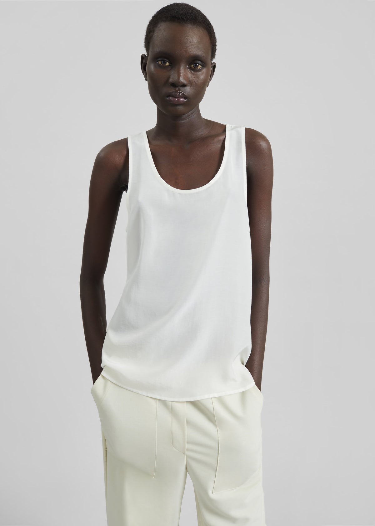 Nivee Lustrous Boxy Tank - Ivory – view 1 of 8