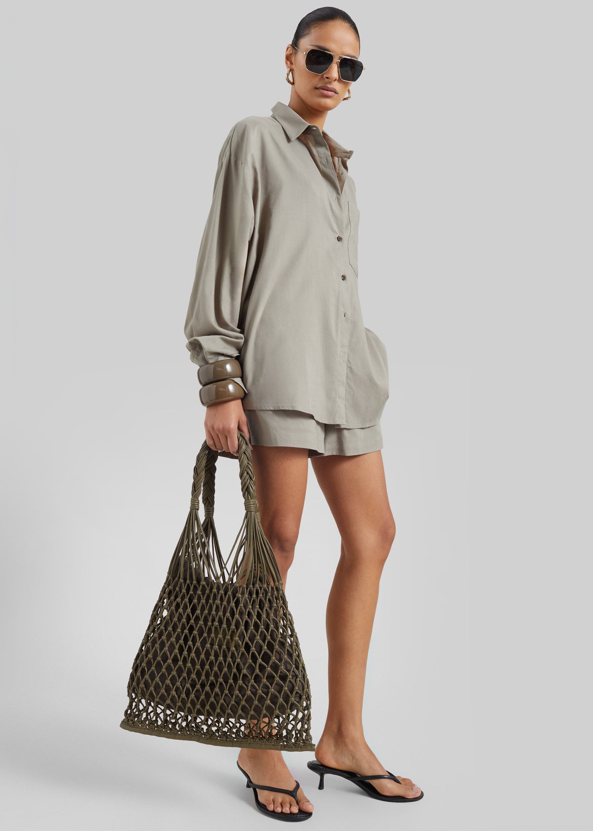 Noja Fluid Shirt - Pale Olive – view 1 of 8