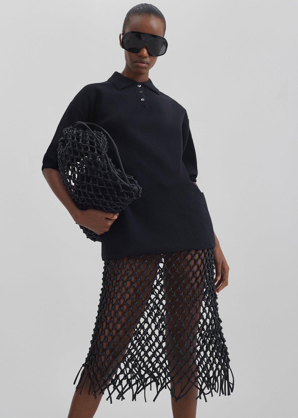 Nola Knit Polo Top - Black – view 5 of 7