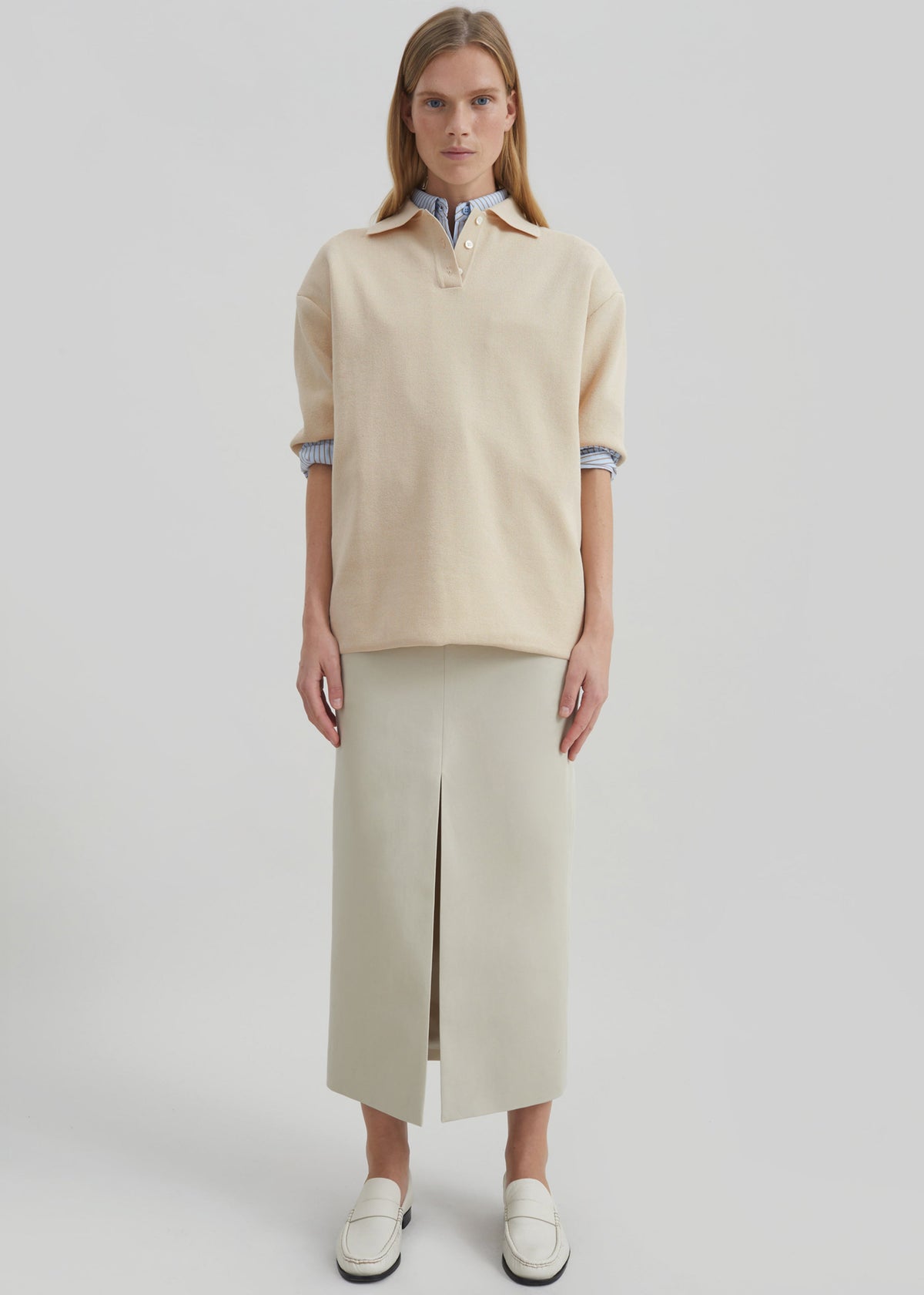 Nola Knit Polo Top - Cream – view 3 of 8