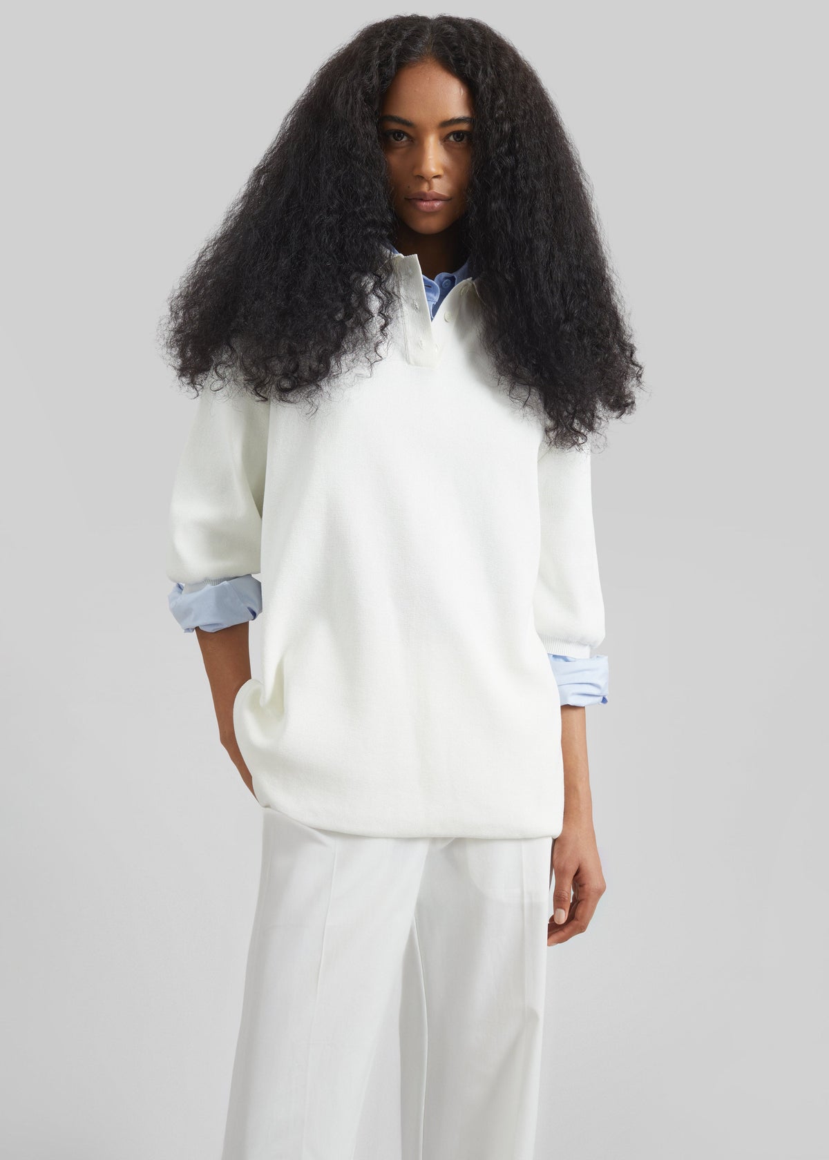 Nola Knit Polo Top - White – view 2 of 5