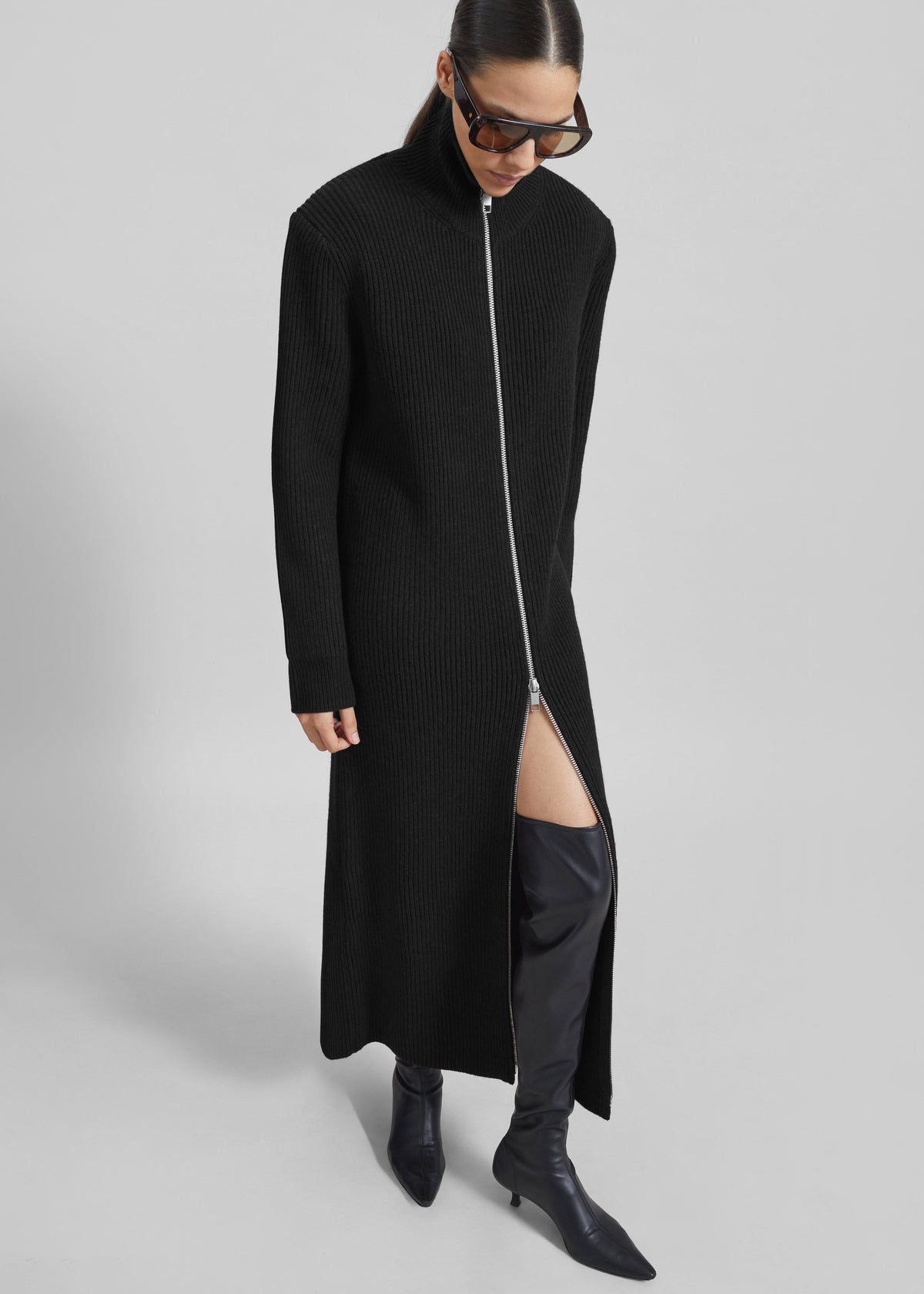 Nolia Knit Long Cardigan Dress - Black – view 1 of 1