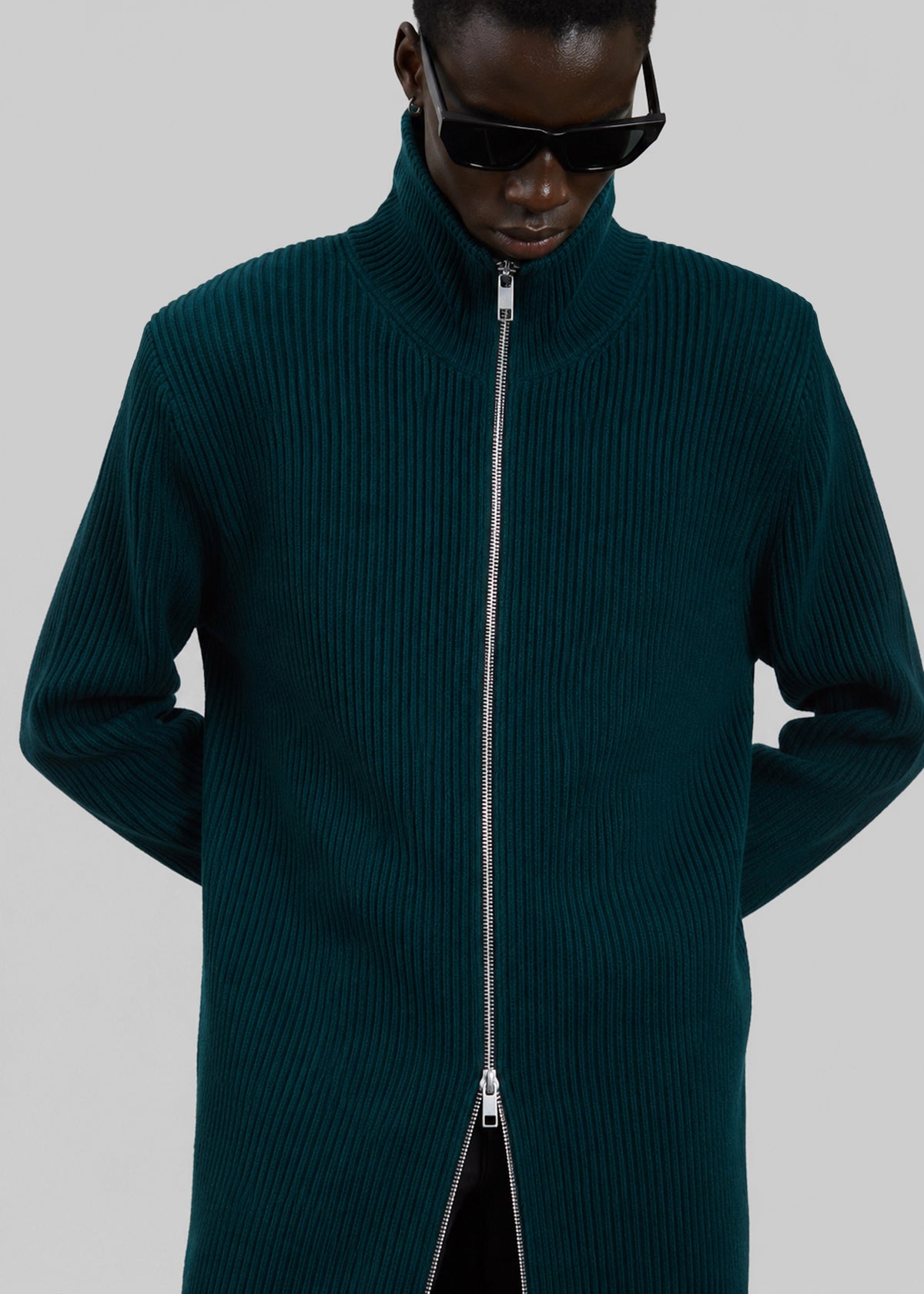 Nolia Knit Long Cardigan Dress - Bottle Green – view 2 of 6