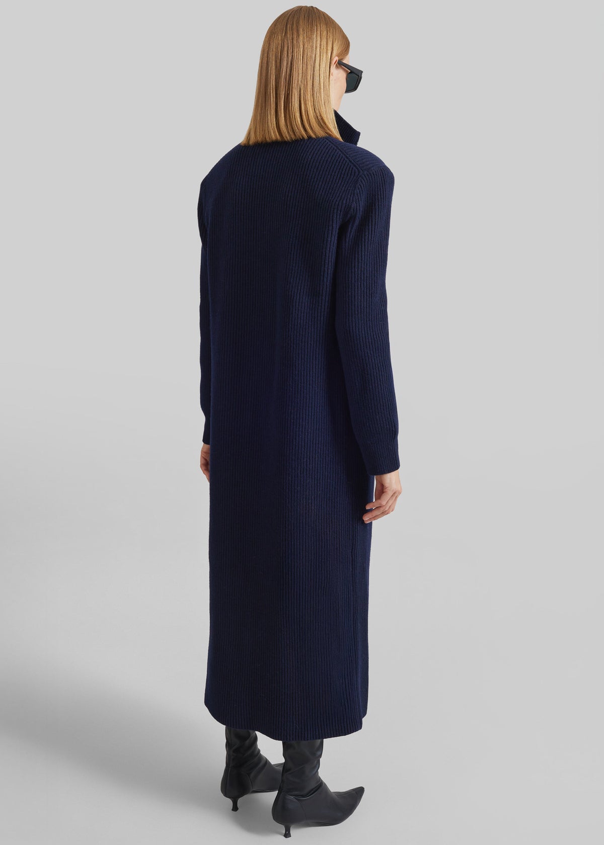 Nolia Knit Long Cardigan Dress - Navy – view 7 of 8