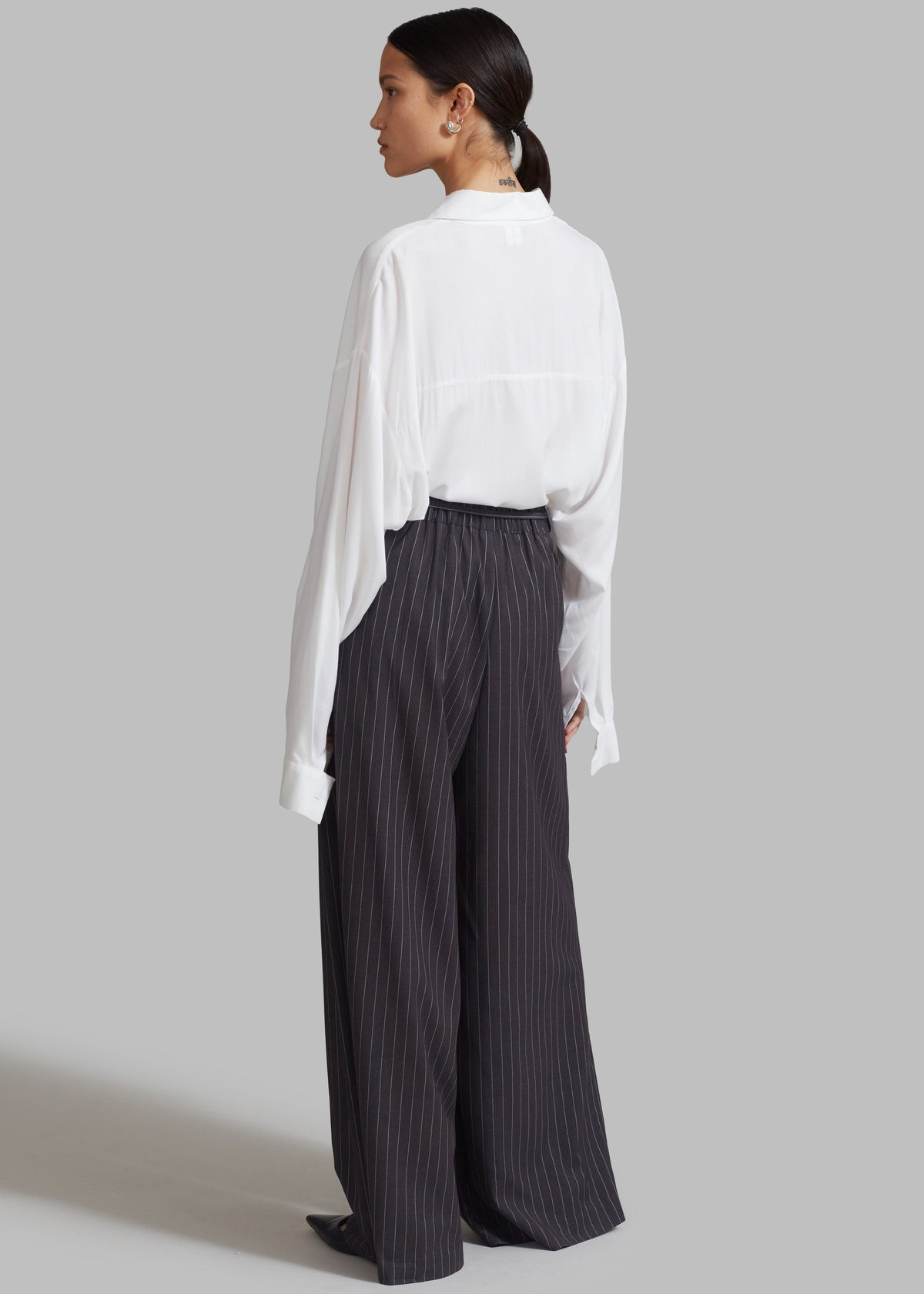 Noor Wide Pants - Grey Pinstripe – view 11 of 12