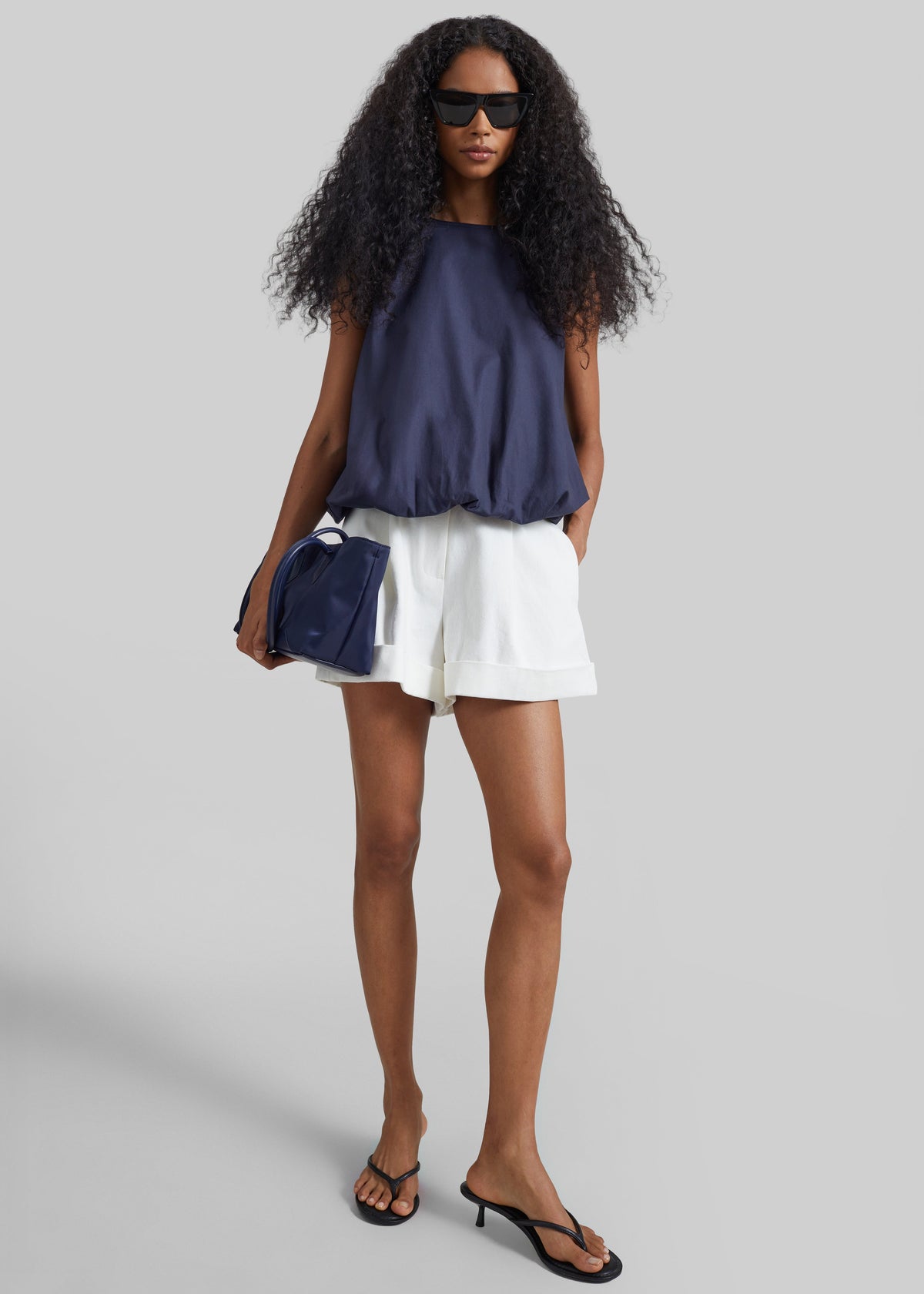 Norea Sleeveless Balloon Top - Navy – view 4 of 6