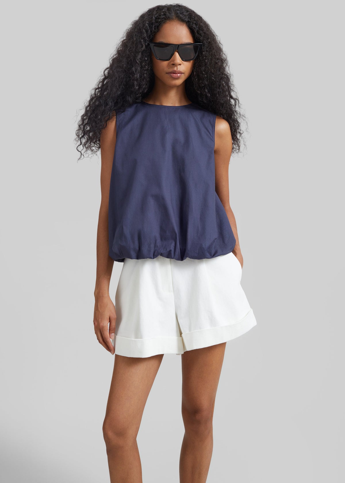 Norea Sleeveless Balloon Top - Navy – view 2 of 6